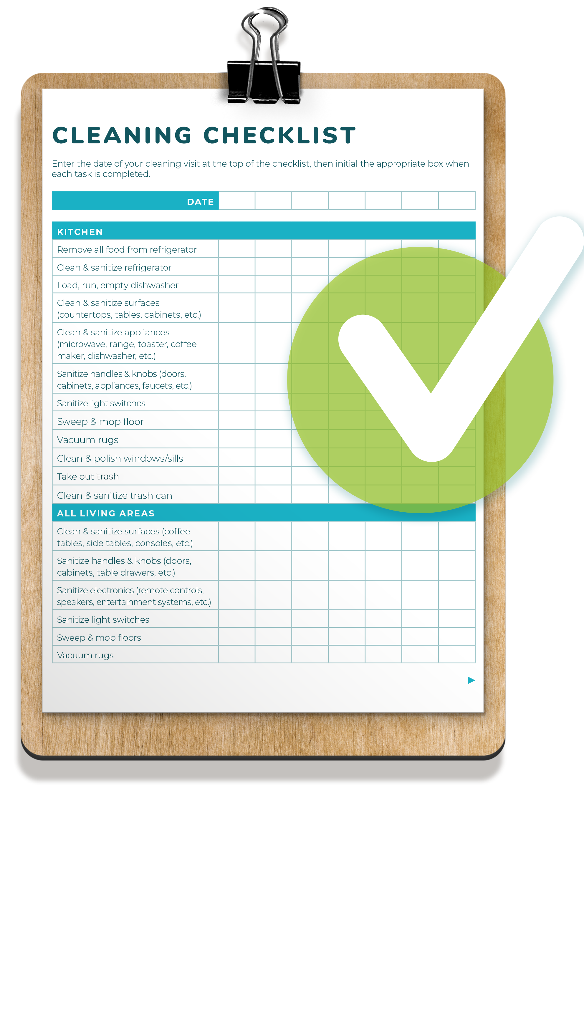 Download Evolves Free Vacation Rental Cleaning Checklists